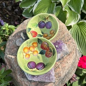 Set 2 Condiment Dessert Berry Bowls Gibson Claire Murray Fruit N’ Berries 4”